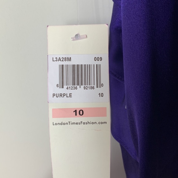 London Times Purple One Shoulder Dress - Picture 3 of 3